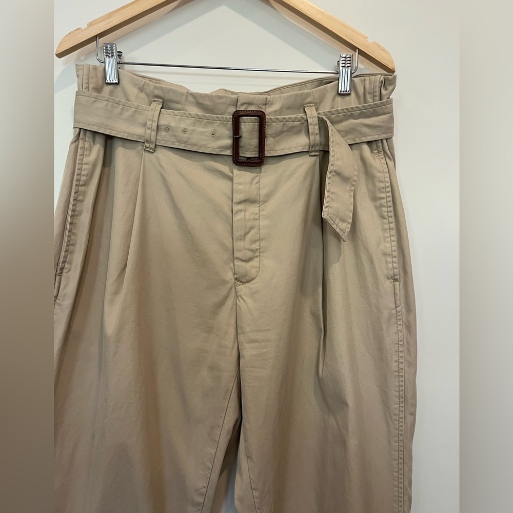 POLO RALPH LAUREN tan/beige Belted Twill Featherweight Safari Western pants sz 8 - Picture 4 of 15